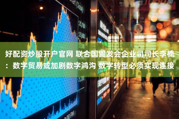 好配资炒股开户官网 联合国贸发会企业司司长李楠：数字贸易或加剧数字鸿沟 数字转型必须实现连接